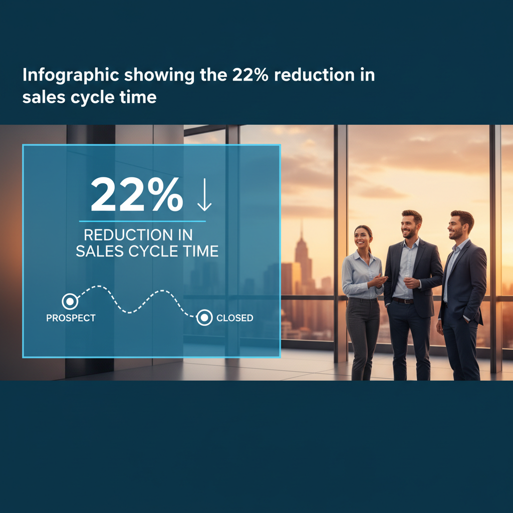 Infographic showing the 22% reduction in sales cycle time