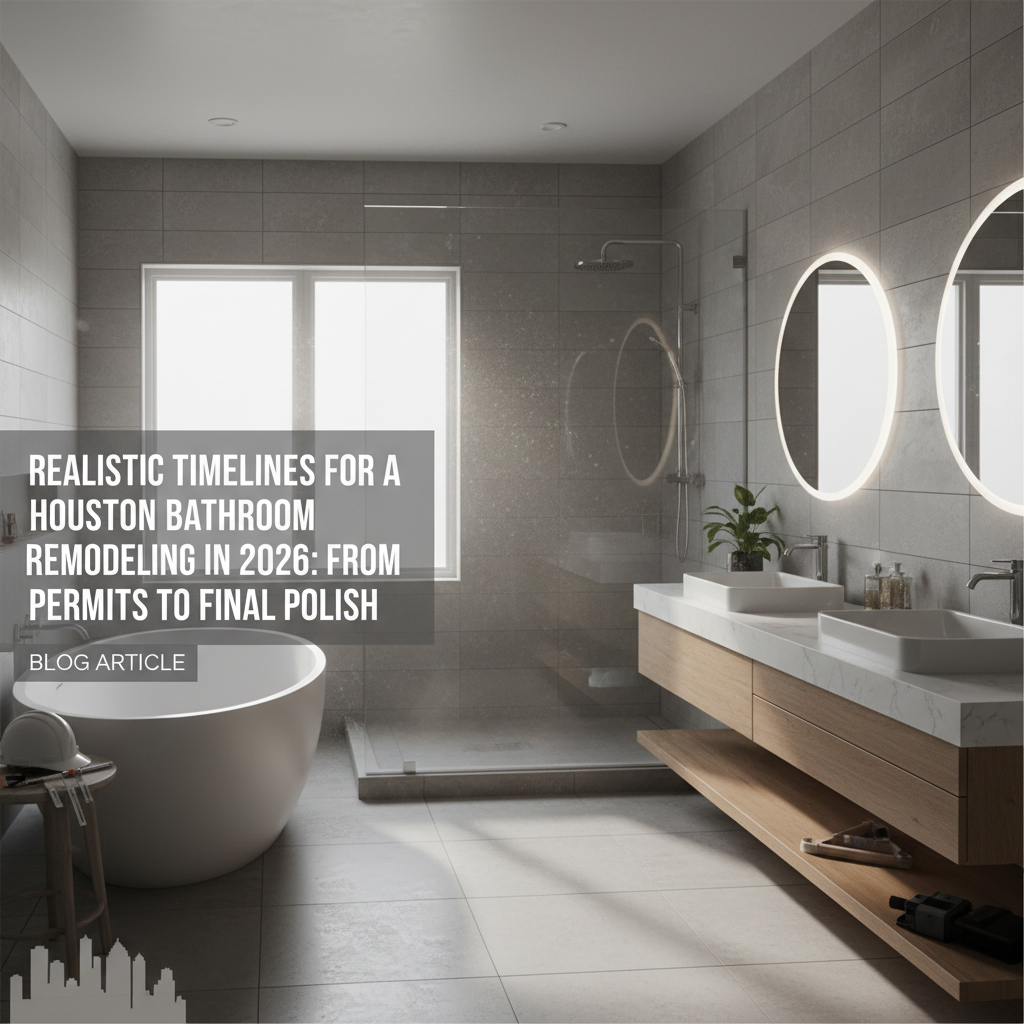 Hero image for Realistic Timelines for a Houston Bathroom Remodel in 2026: From Permits to Final Polish