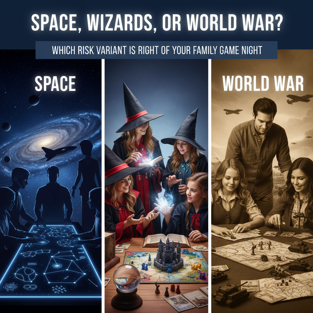 Hero image for Space, Wizards, or World War? Which Risk Variant is Right for Your Family Game Night?