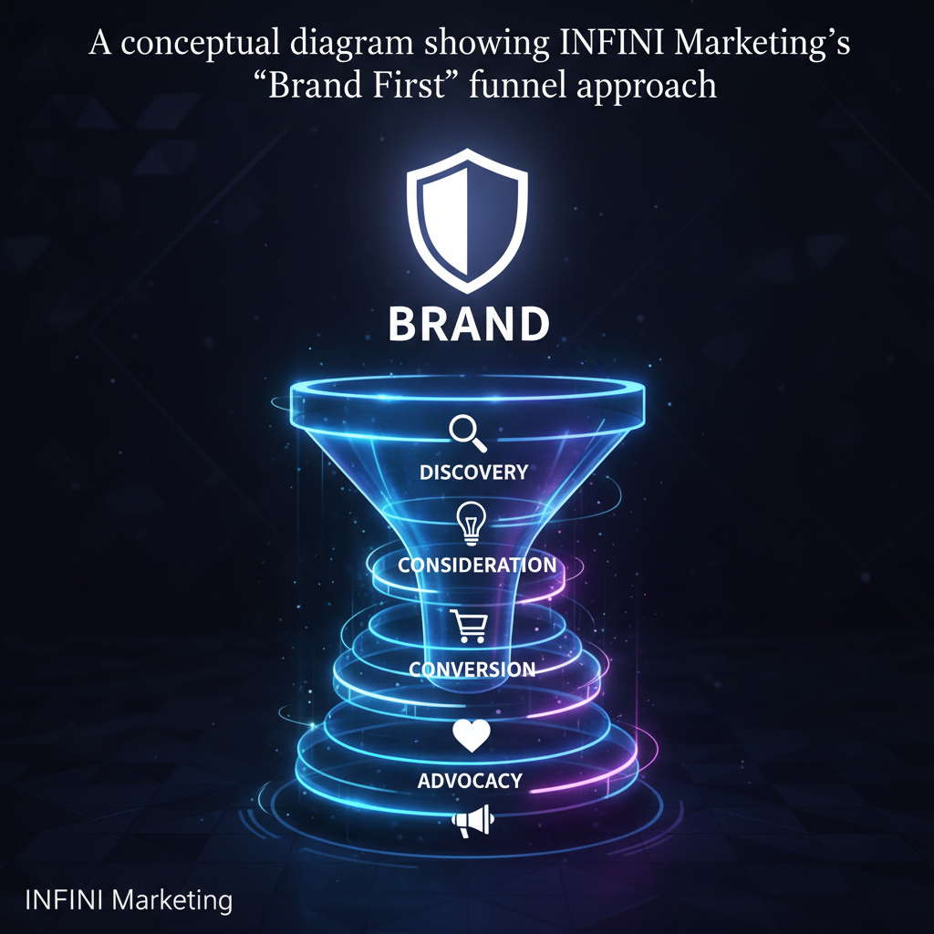 A conceptual diagram showing INFINI Marketing's 